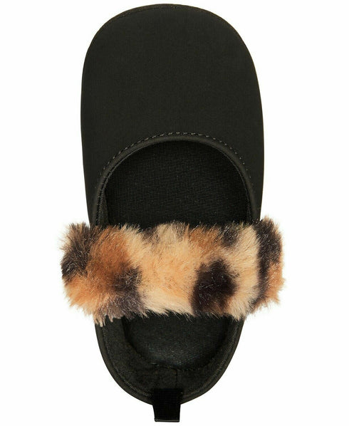 First Impressions Baby Girls Faux-Fur Strap Flat Black Size 2 (3-6 months)